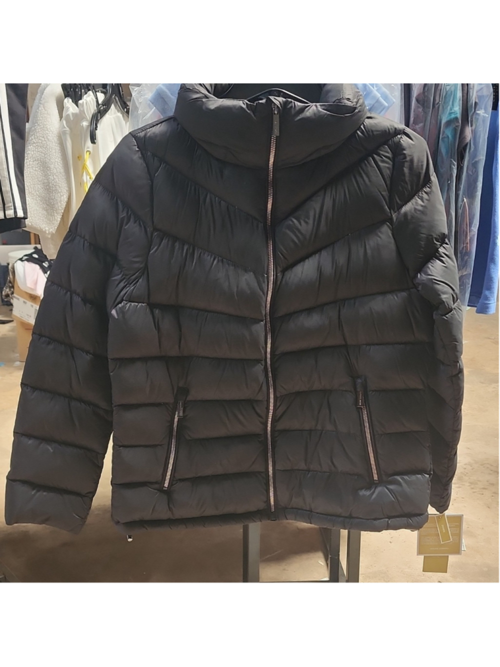 Michael Kors Packable Down Puffer Jacket Black Full Zip Women's M